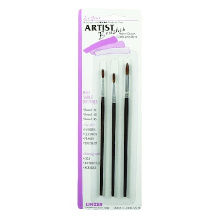 Linzer Linzer No. 1/3/5 Round Artist Paint Brush Set A333